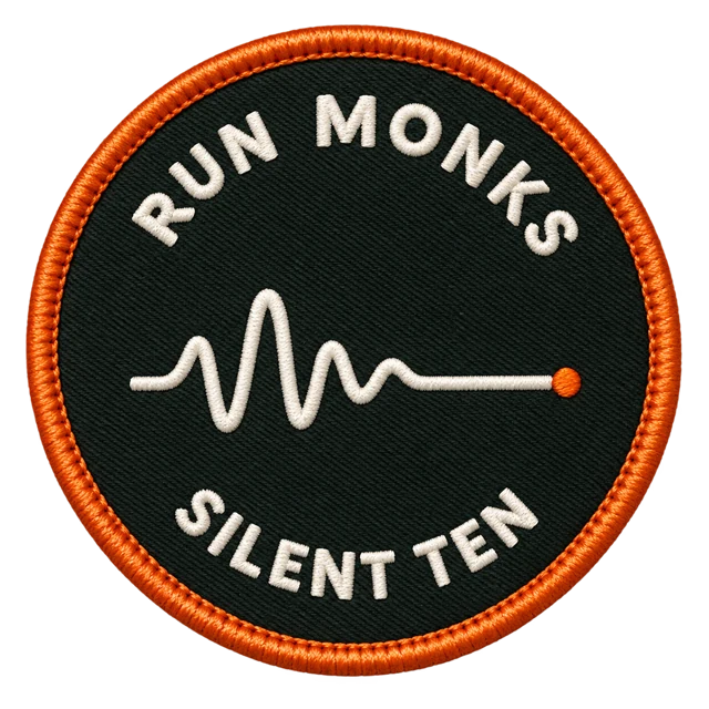 Silent ten badge: a sound wave going flat