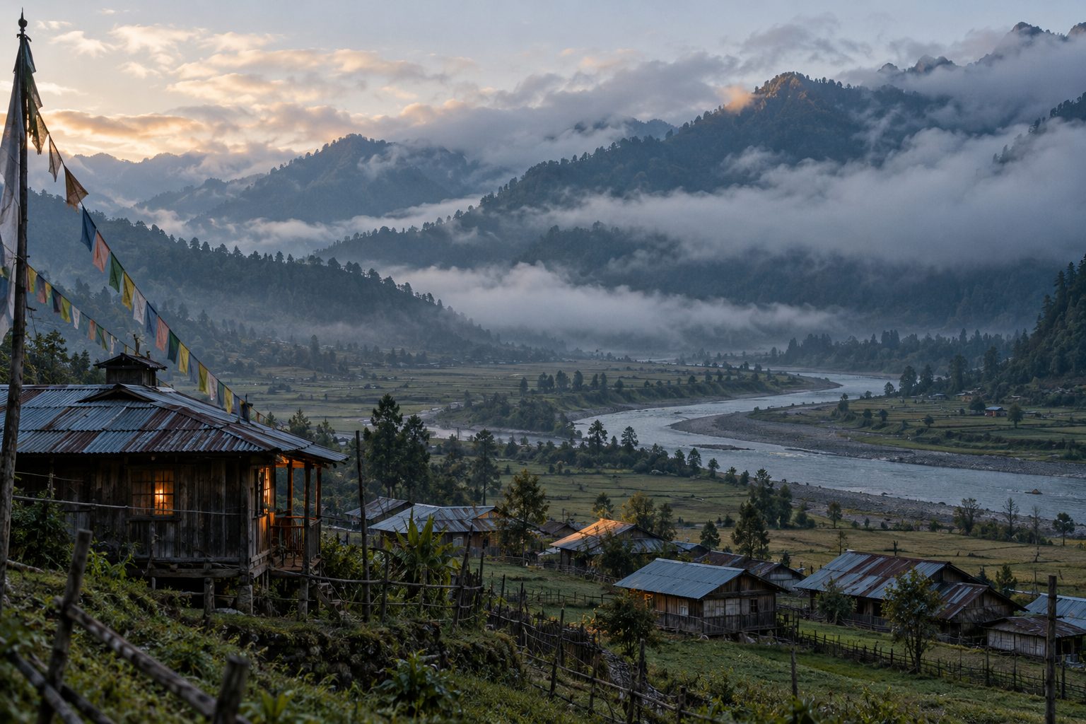 Mechuka valley in the morning